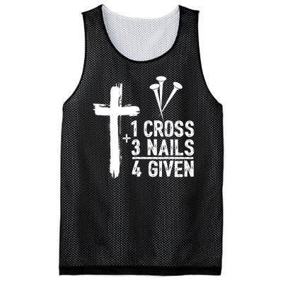 1 Cross 3 Nails 4 Given Happy Easter Day Jesus Christian Mesh Reversible Basketball Jersey Tank