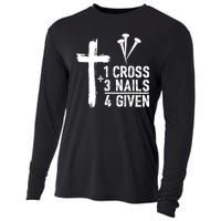 1 Cross 3 Nails 4 Given Happy Easter Day Jesus Christian Cooling Performance Long Sleeve Crew