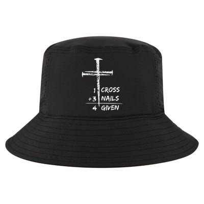 1 Cross 3 Nails Forgiven Christian Easter Cool Comfort Performance Bucket Hat