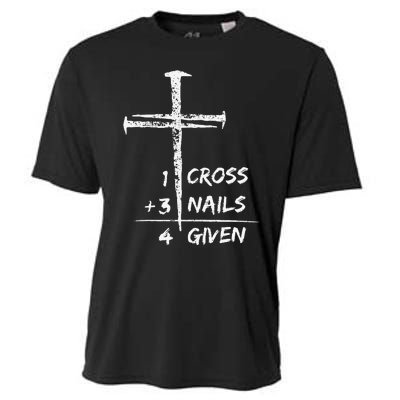 1 Cross 3 Nails Forgiven Christian Easter Cooling Performance Crew T-Shirt