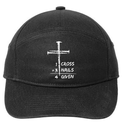 1 Cross 3 Nails Forgiven Christian Easter 7-Panel Snapback Hat