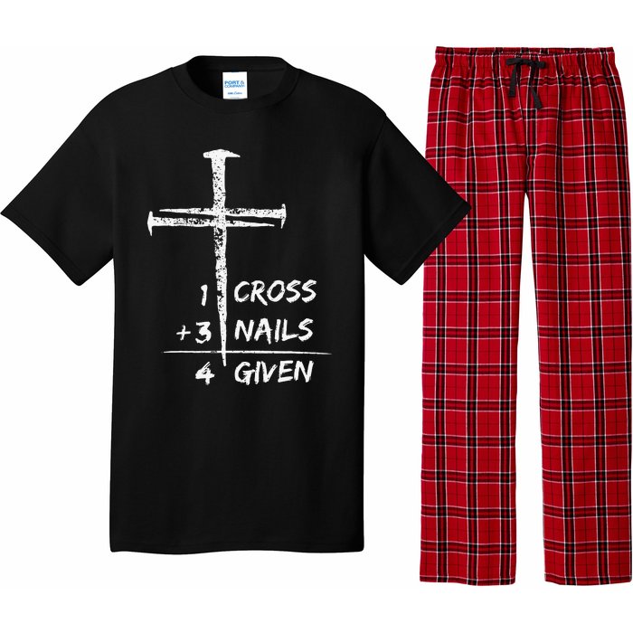 1 Cross 3 Nails Forgiven Christian Easter Pajama Set