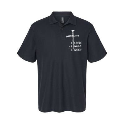 1 Cross 3 Nails Forgiven Christian Easter Softstyle Adult Sport Polo