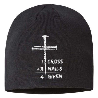 1 Cross 3 Nails Forgiven Christian Easter Sustainable Beanie