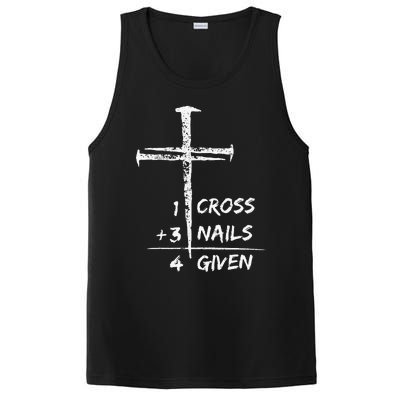 1 Cross 3 Nails Forgiven Christian Easter PosiCharge Competitor Tank