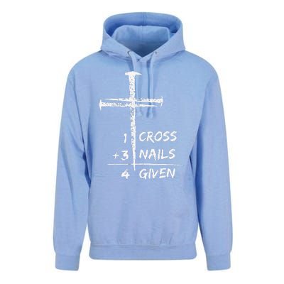 1 Cross 3 Nails Forgiven Christian Easter Unisex Surf Hoodie