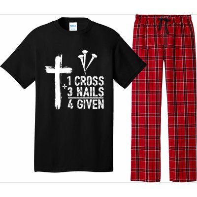 1 Cross 3 Nails Forgiven Christian Happy Easter Gift Pajama Set