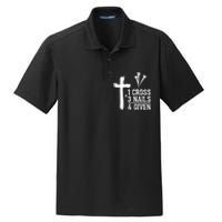 1 Cross 3 Nails Forgiven Christian Happy Easter Gift Dry Zone Grid Polo