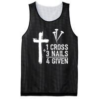 1 Cross 3 Nails Forgiven Christian Happy Easter Gift Mesh Reversible Basketball Jersey Tank