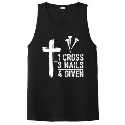 1 Cross 3 Nails Forgiven Christian Happy Easter Gift PosiCharge Competitor Tank