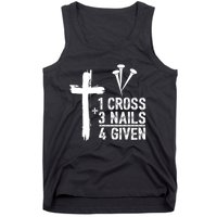 1 Cross 3 Nails Forgiven Christian Happy Easter Gift Tank Top