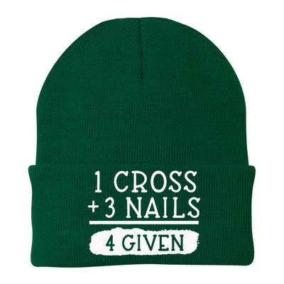 1 Cross 3 Nails 4 Given Faith Inspirational Knit Cap Winter Beanie