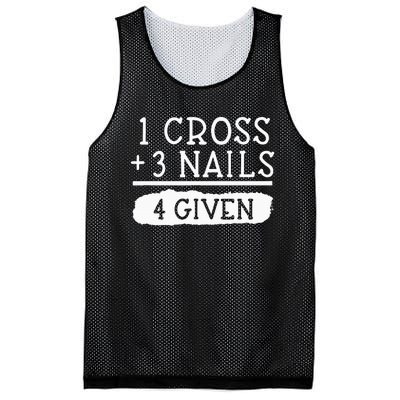 1 Cross 3 Nails 4 Given Faith Inspirational Mesh Reversible Basketball Jersey Tank