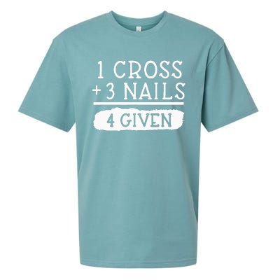 1 Cross 3 Nails 4 Given Faith Inspirational Sueded Cloud Jersey T-Shirt