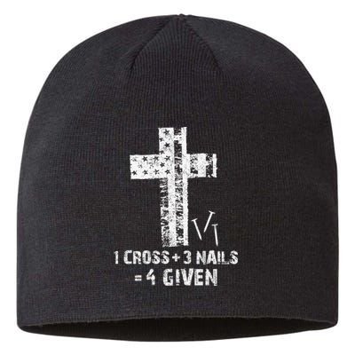 1 Cross 3 Nails Forgiven Christian Easter Gift Shirt  Sustainable Beanie