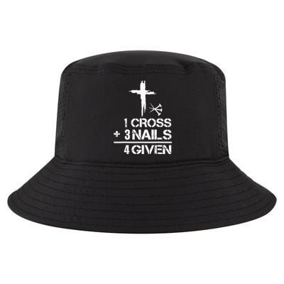 1 Cross 3 Nails Forgiven Christian Easter Gift Cool Comfort Performance Bucket Hat