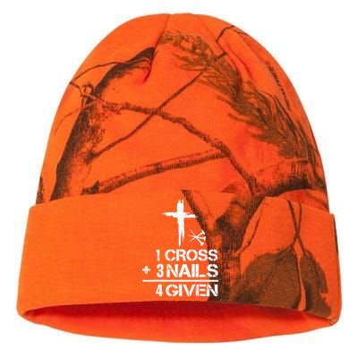 1 Cross 3 Nails Forgiven Christian Easter Gift Kati Licensed 12" Camo Beanie