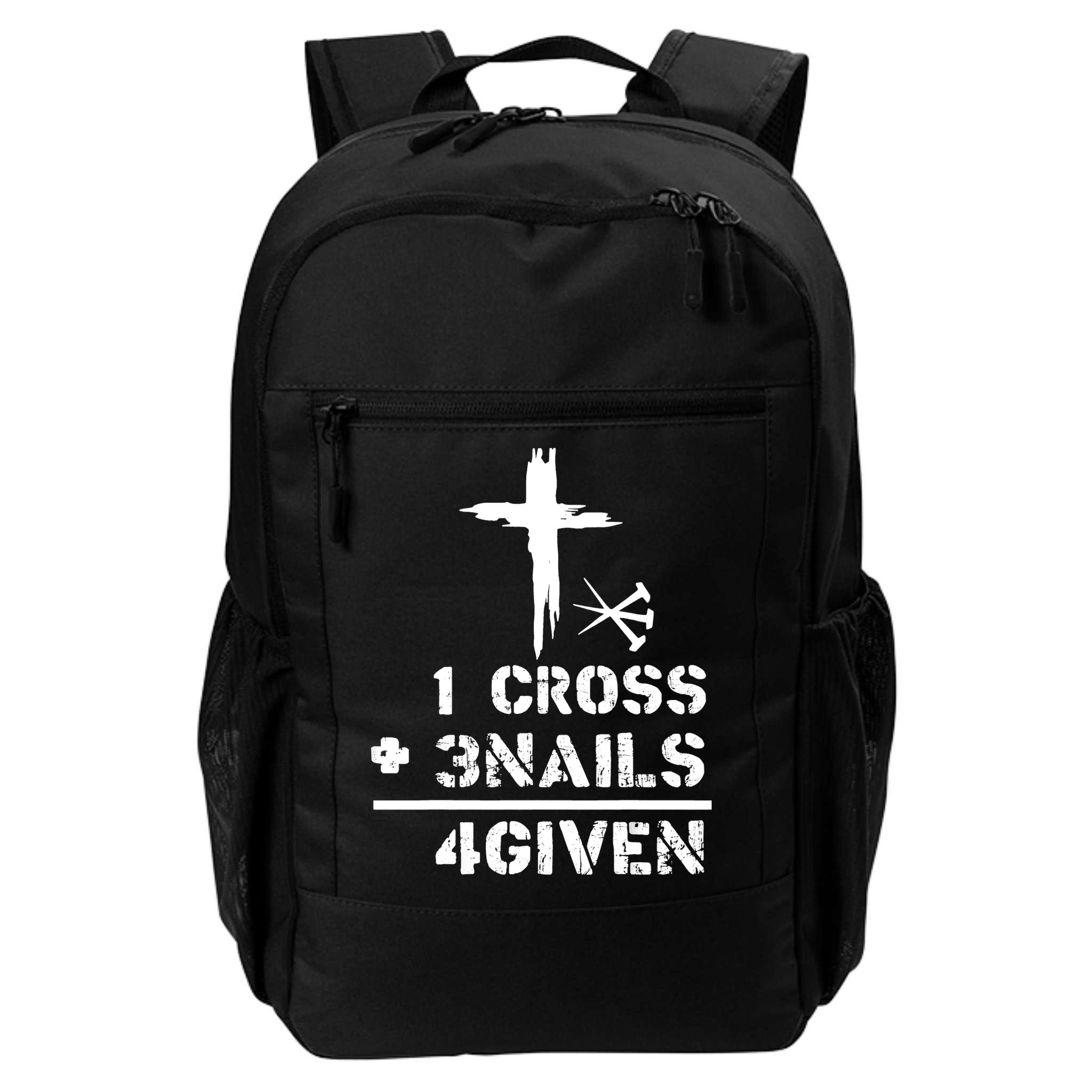 1 Cross 3 Nails Forgiven Christian Easter Day Gift Backpack