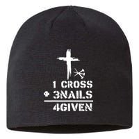 1 Cross 3 Nails Forgiven Christian Easter Day Gift Sustainable Beanie