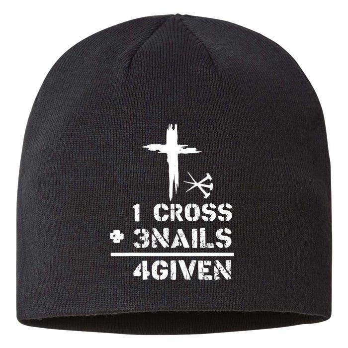 1 Cross 3 Nails Forgiven Christian Easter Day Gift Sustainable Beanie