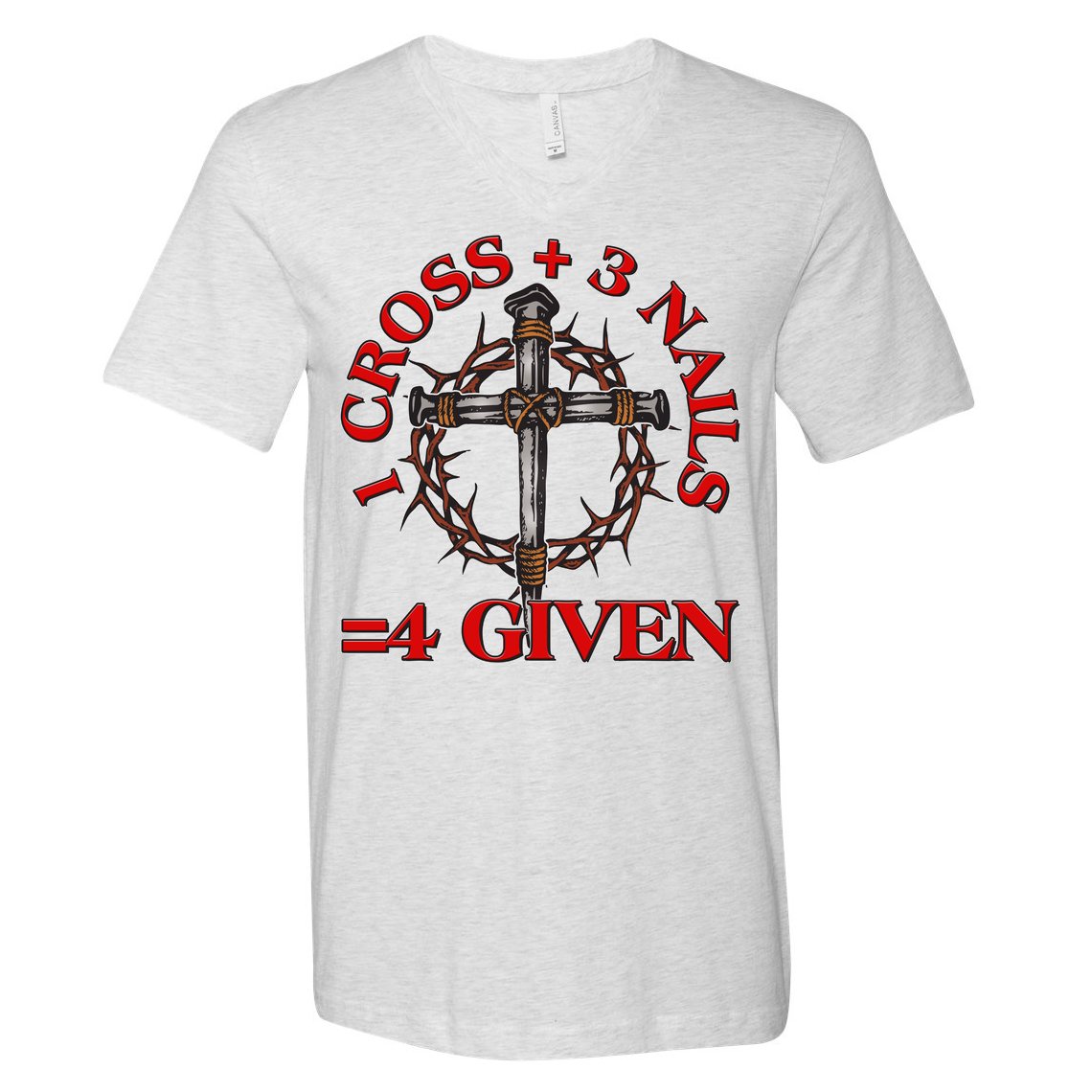 1 Cross 3 Nails 4 Giving Crucifixion V-Neck T-Shirt