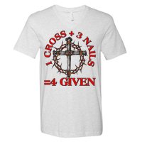 1 Cross 3 Nails 4 Giving Crucifixion V-Neck T-Shirt