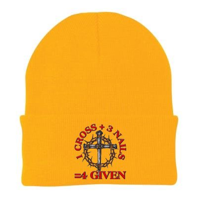 1 Cross 3 Nails 4 Giving Crucifixion Knit Cap Winter Beanie