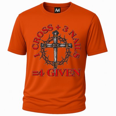 1 Cross 3 Nails 4 Giving Crucifixion Cooling Performance Crew T-Shirt