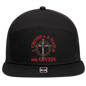 1 Cross 3 Nails 4 Giving Crucifixion 7 Panel Mesh Trucker Snapback Hat