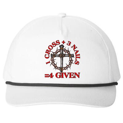 1 Cross 3 Nails 4 Giving Crucifixion Snapback Five-Panel Rope Hat