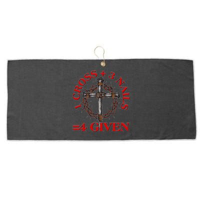 1 Cross 3 Nails 4 Giving Crucifixion Large Microfiber Waffle Golf Towel