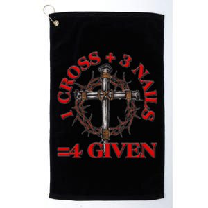 1 Cross 3 Nails 4 Giving Crucifixion Platinum Collection Golf Towel