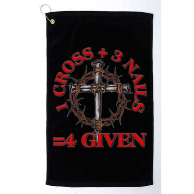 1 Cross 3 Nails 4 Giving Crucifixion Platinum Collection Golf Towel