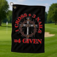1 Cross 3 Nails 4 Giving Crucifixion Golf Towel