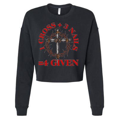 1 Cross 3 Nails 4 Giving Crucifixion Cropped Pullover Crew