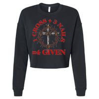 1 Cross 3 Nails 4 Giving Crucifixion Cropped Pullover Crew
