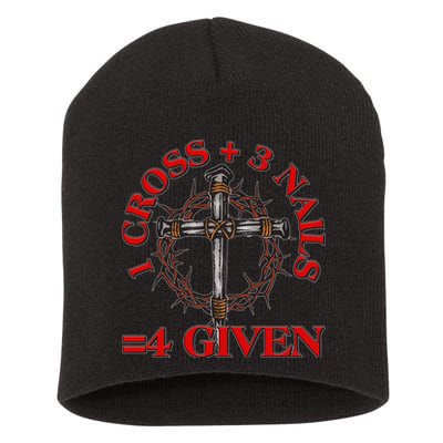 1 Cross 3 Nails 4 Giving Crucifixion Short Acrylic Beanie