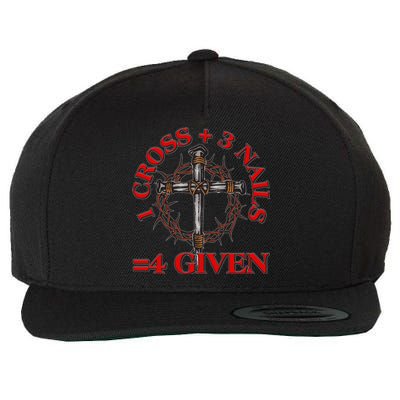 1 Cross 3 Nails 4 Giving Crucifixion Wool Snapback Cap