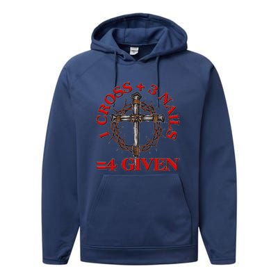 1 Cross 3 Nails 4 Giving Crucifixion Performance Fleece Hoodie