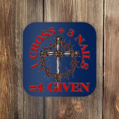 1 Cross 3 Nails 4 Giving Crucifixion Coaster