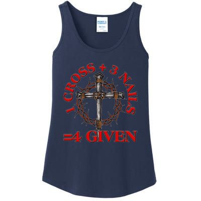 1 Cross 3 Nails 4 Giving Crucifixion Ladies Essential Tank