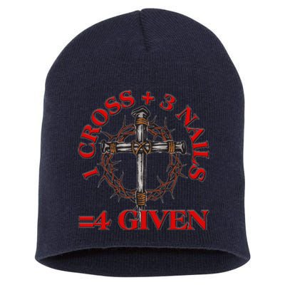 1 Cross 3 Nails 4 Giving Crucifixion Short Acrylic Beanie