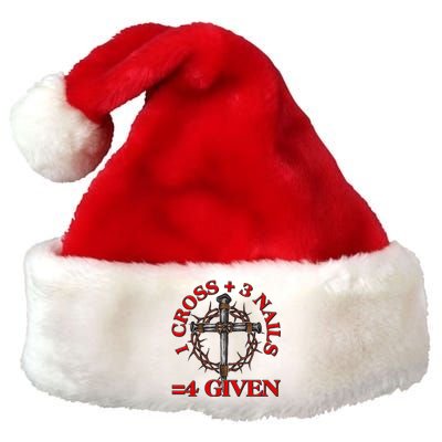 1 Cross 3 Nails 4 Giving Crucifixion Premium Christmas Santa Hat