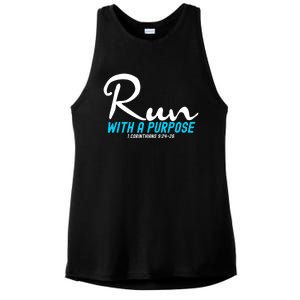 1 Corinthians 924 26 Run With A Purpose Ladies PosiCharge Tri-Blend Wicking Tank