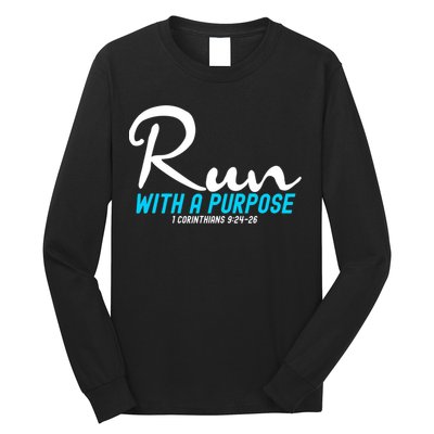 1 Corinthians 924 26 Run With A Purpose Long Sleeve Shirt