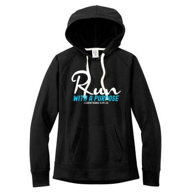 1 Corinthians 924 26 Run With A Purpose Women's Fleece Hoodie