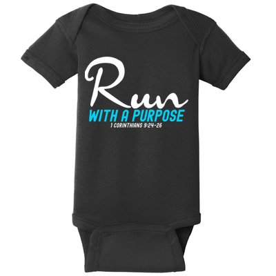 1 Corinthians 924 26 Run With A Purpose Baby Bodysuit