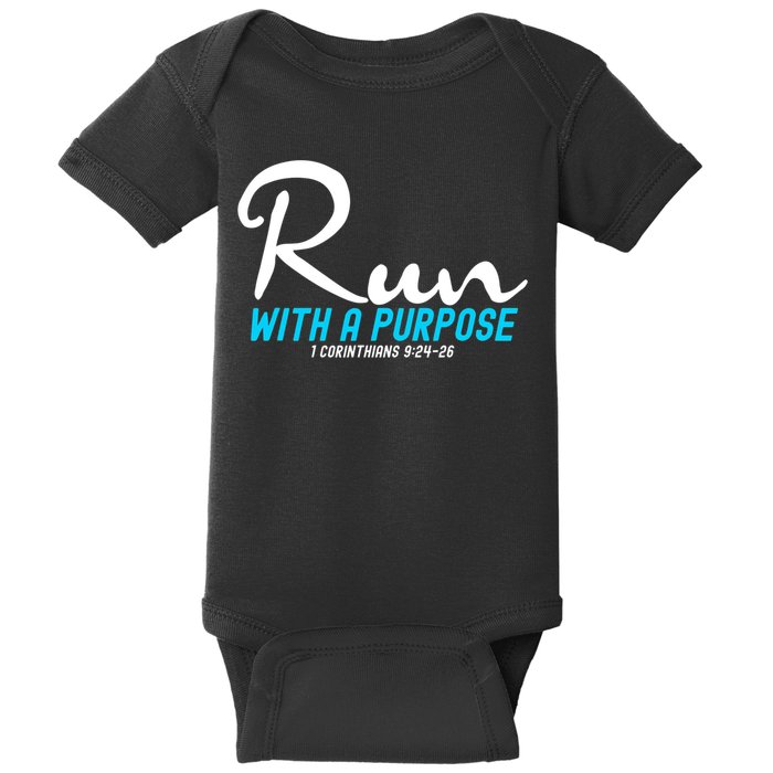 1 Corinthians 924 26 Run With A Purpose Baby Bodysuit
