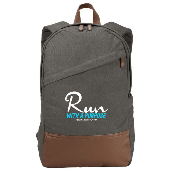 1 Corinthians 924 26 Run With A Purpose Cotton Canvas Backpack
