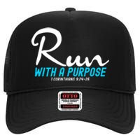 1 Corinthians 924 26 Run With A Purpose High Crown Mesh Back Trucker Hat